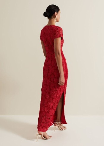 Phase Eight Janice Red Tapework Dress Red Australia | WF5263810